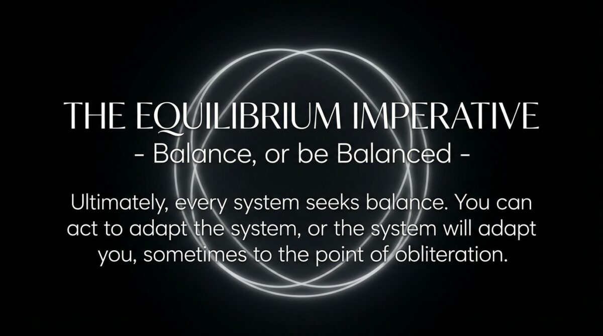 The Equilibrium Imperative - balance or be balanced